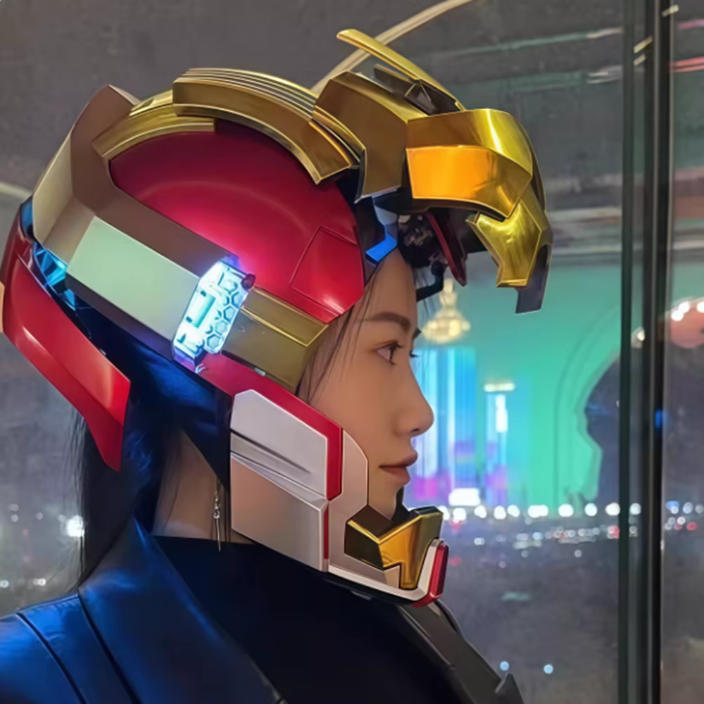 Iron Man MK17 — Sesli & Dokunmatik Kontrol Işıklı Akıllı Maske